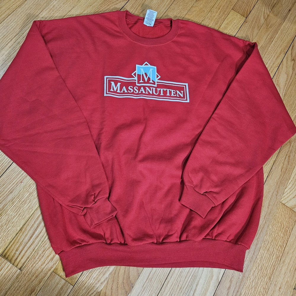 Vtg Mens Jerzees Cotton Blend Massanutten Red Pullover Sweatshirt Size XL